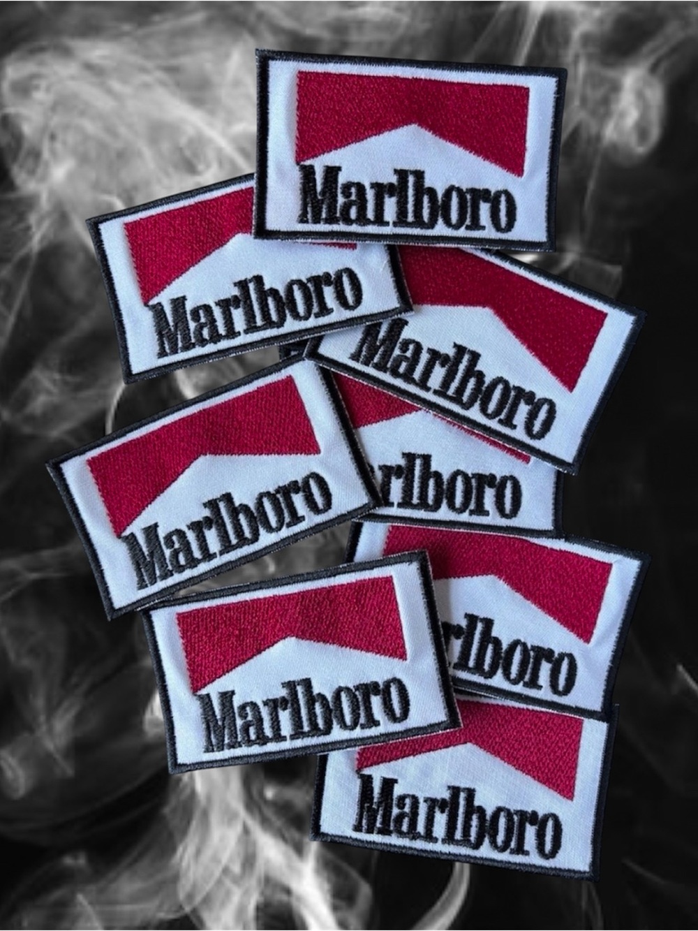 Marlboro Red, White & Black Stacked Logo Patch